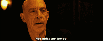 J.K Simmons as Terence Fletcher in &quot;Whiplash&quot; saying &quot;Not quite my tempo&quot;