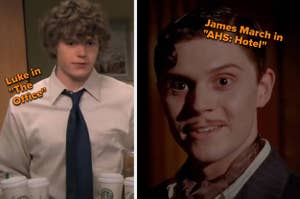 Evan Peters in The Office and American Horror Story Hotel