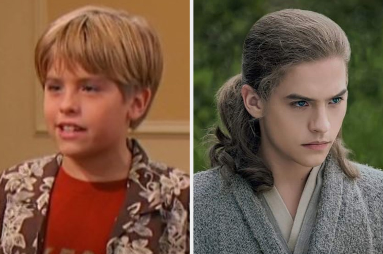 A side by side of Dylan Sprouse in The Suite Life of Zack and Cody and The Curse of Turandot