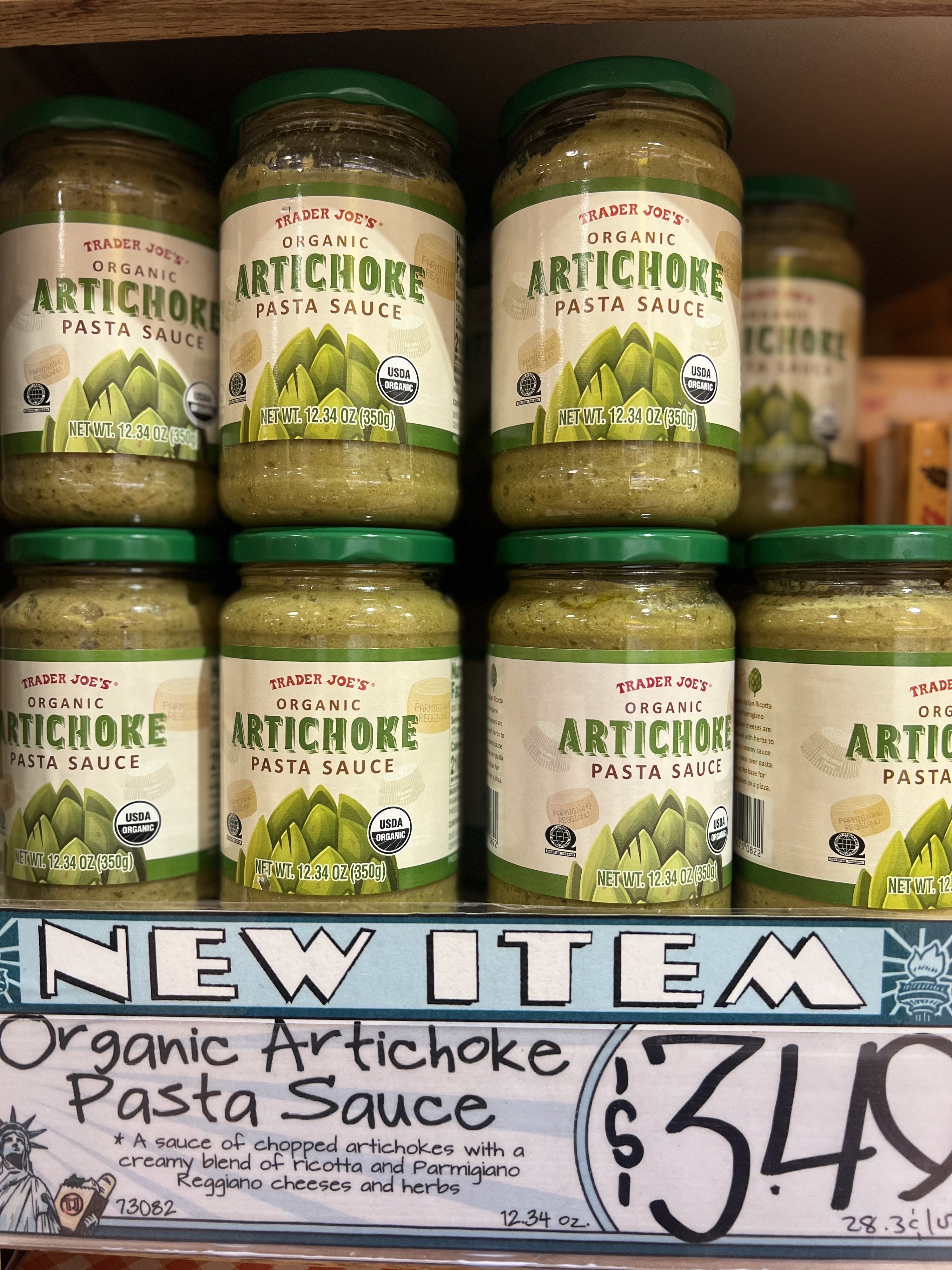 Jars of Organic Artichoke Pasta Sauce