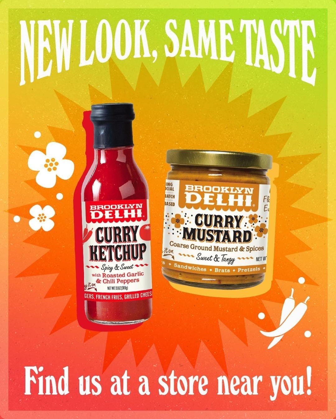 Curry ketchup and curry mustard from Brooklyn Delhi