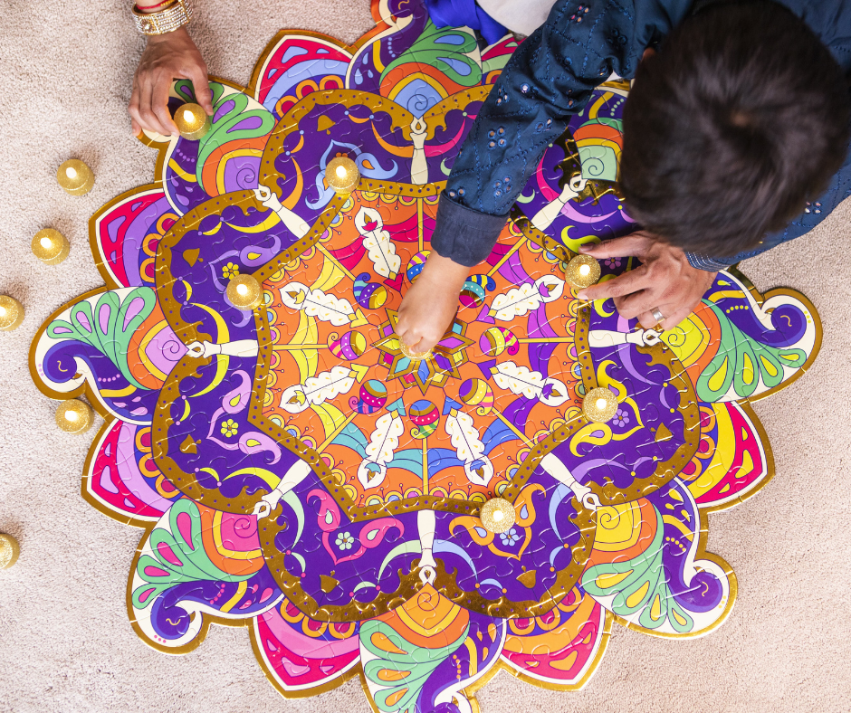 Rangoli Mandala Circular Floor Puzzle from Kulture Khazana