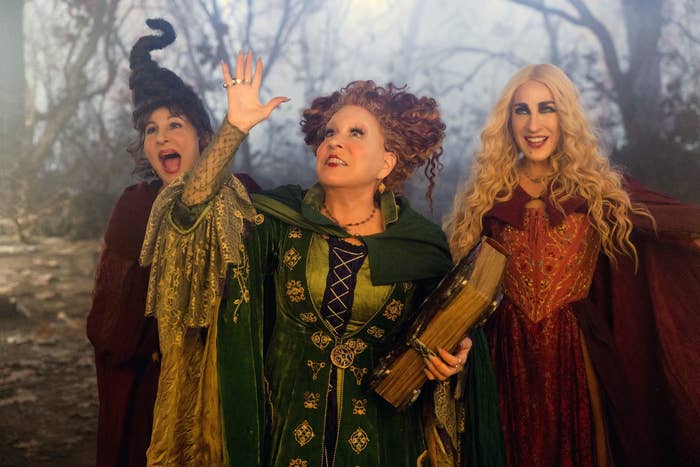 The Sanderson sisters in a forest