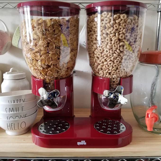 Review photo of the red cereal dispenser