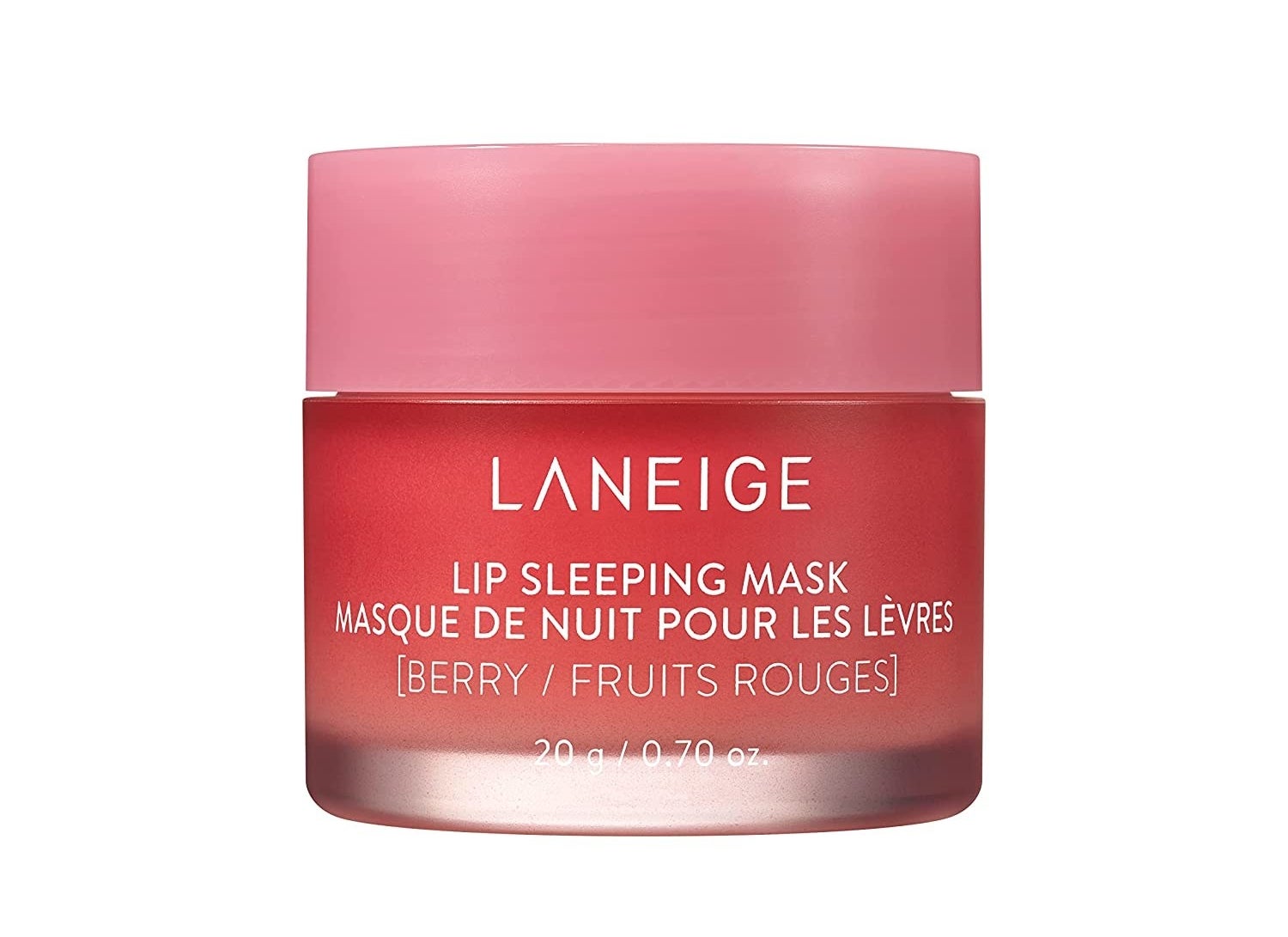 A red container of lip sleeping mask