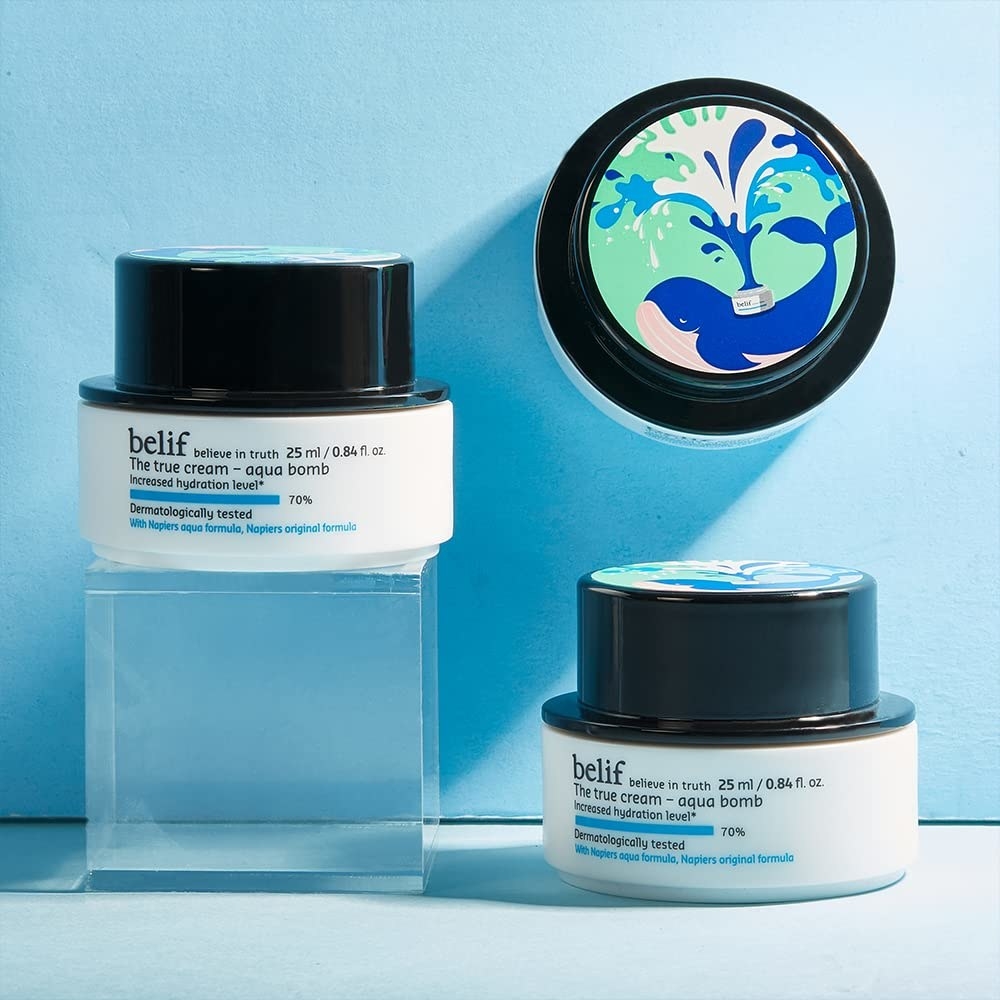 three containers of the moisturizer
