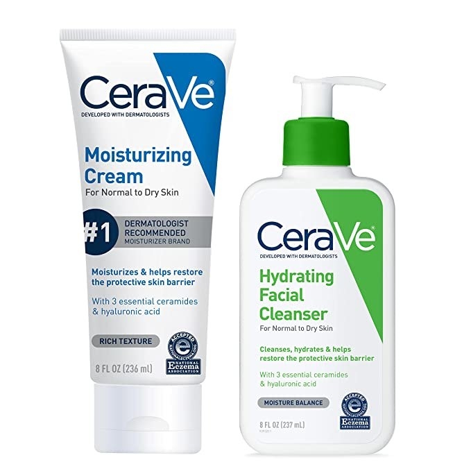 cerave moisturizing cream and hydrating facial cleanser