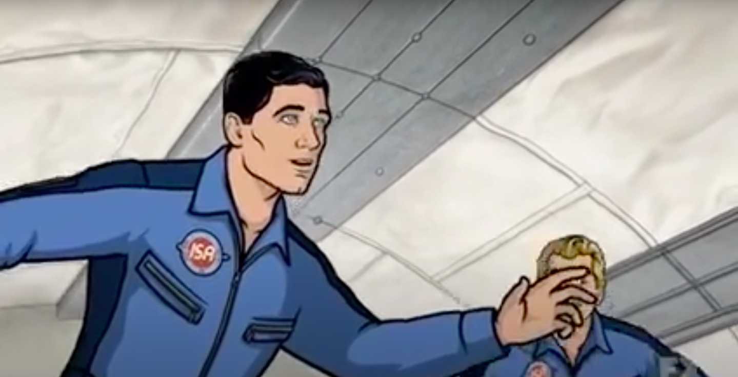 the cartoon character in an astronaut uniform