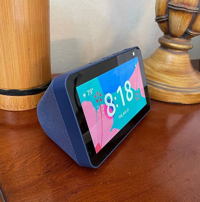 reviewer image of the blue echo show 5