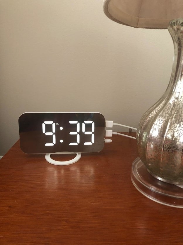the alarm clock on a reviewer&#x27;s nightstand