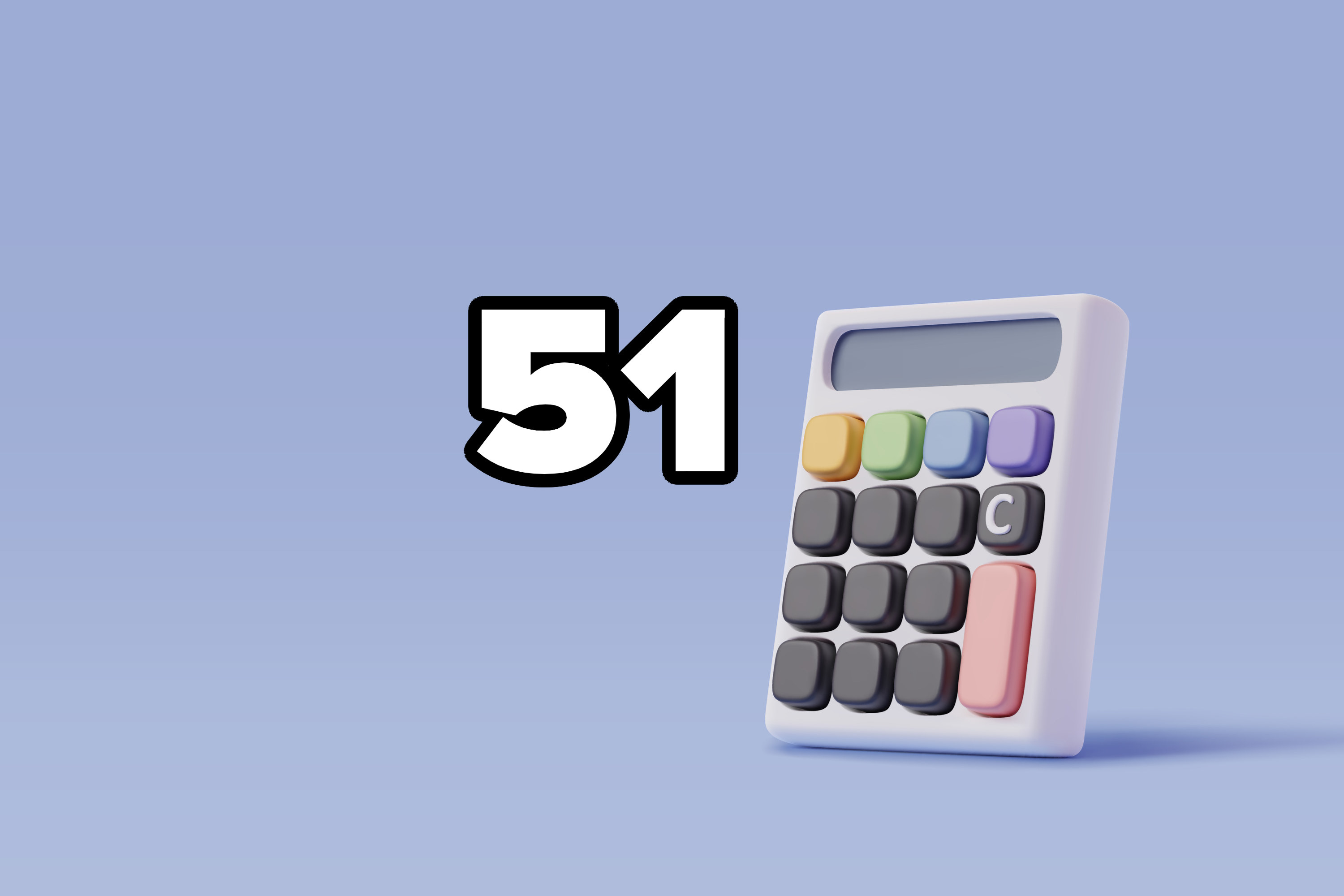 calculator with the number &quot;51&quot;