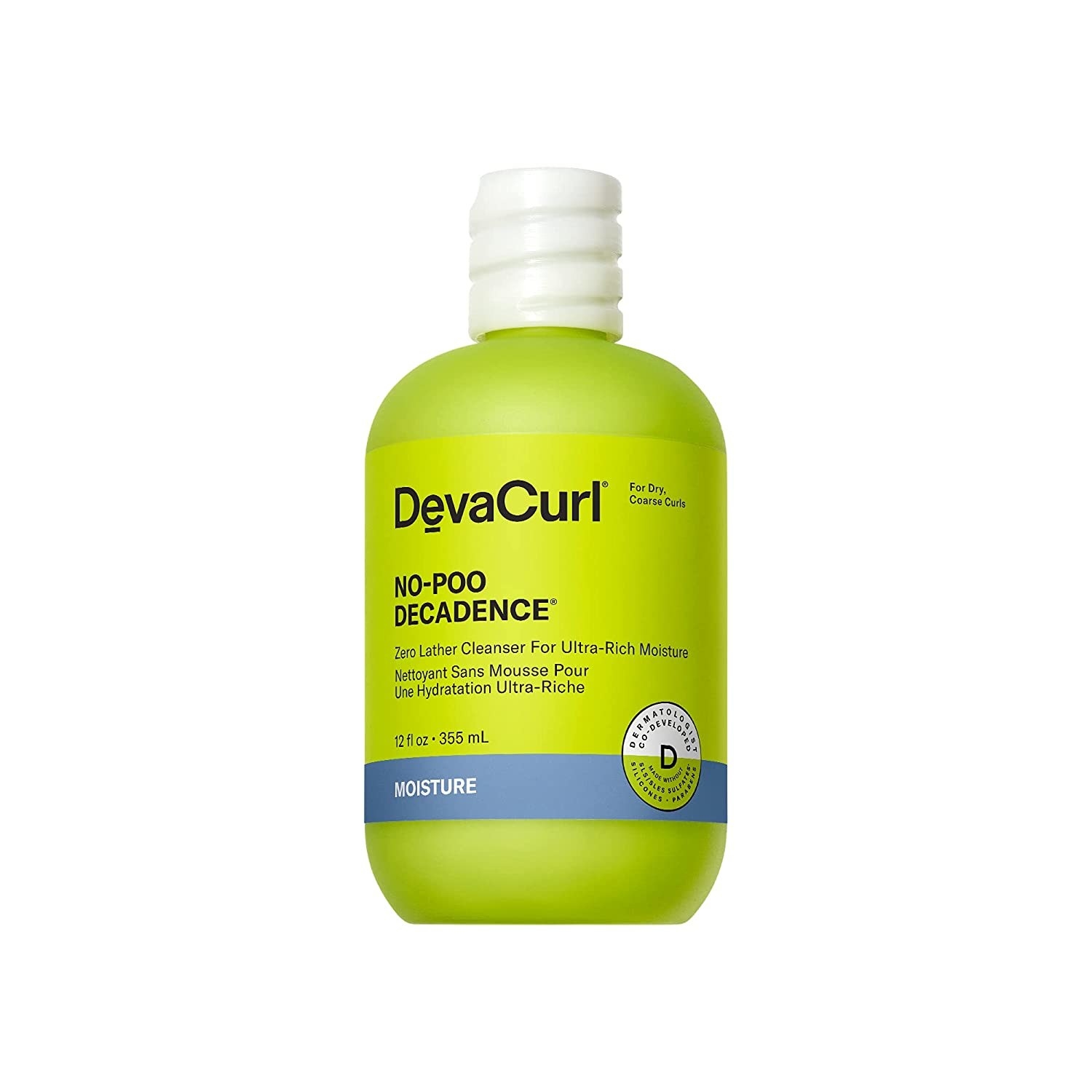 DevaCurl No-Poo Decadence zero lather cleanser in green bottle