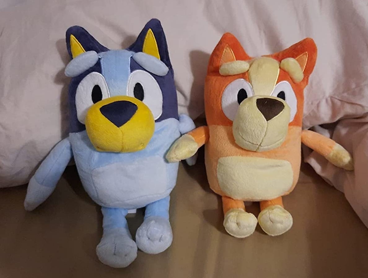 plush toys of bingo and bluey