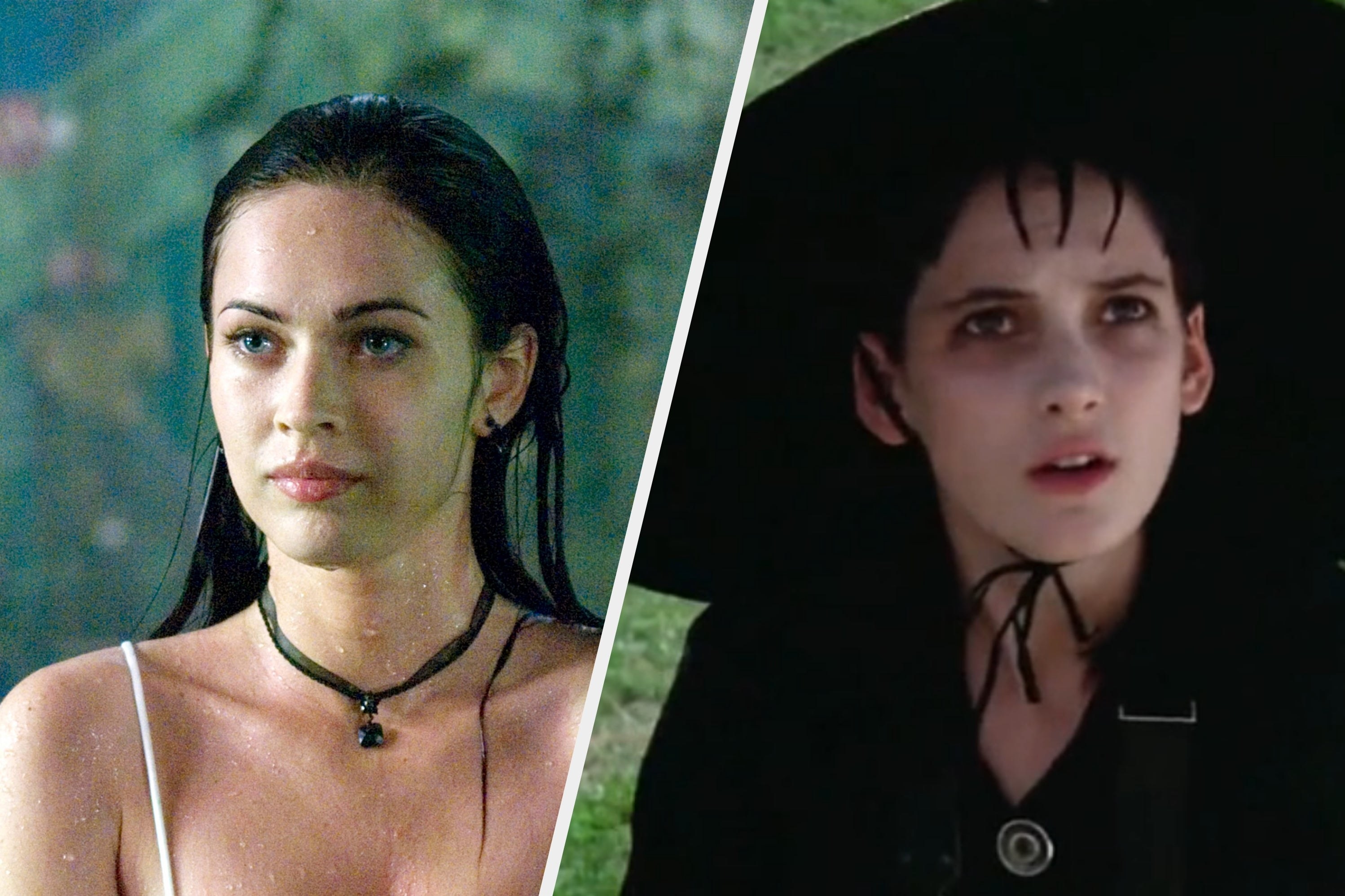 Two images; on the left: Jennifer from &quot;Jennifer&#x27;s Body&quot; and on the right: Lydia from &quot;Beetlejuice&quot;