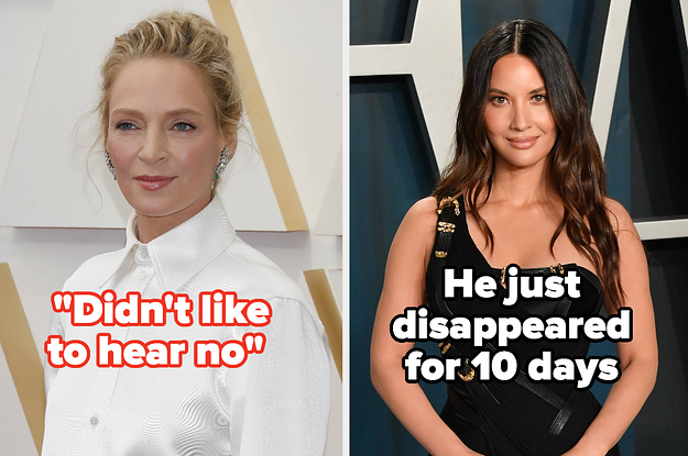 Uma Thurman on left; Olivia Munn on right