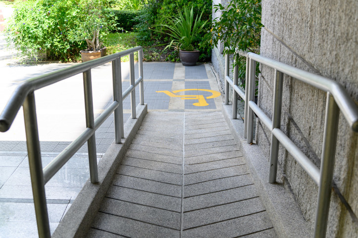 a ramp on the side of a building