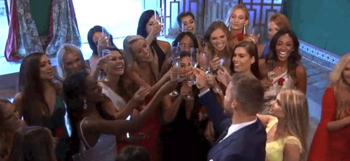 contestants partying on The Bachelor