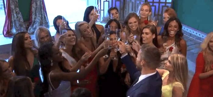 contestants partying on The Bachelor