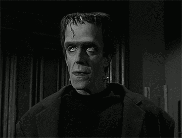 Frankenstein&#x27;s monster rolling his eyes