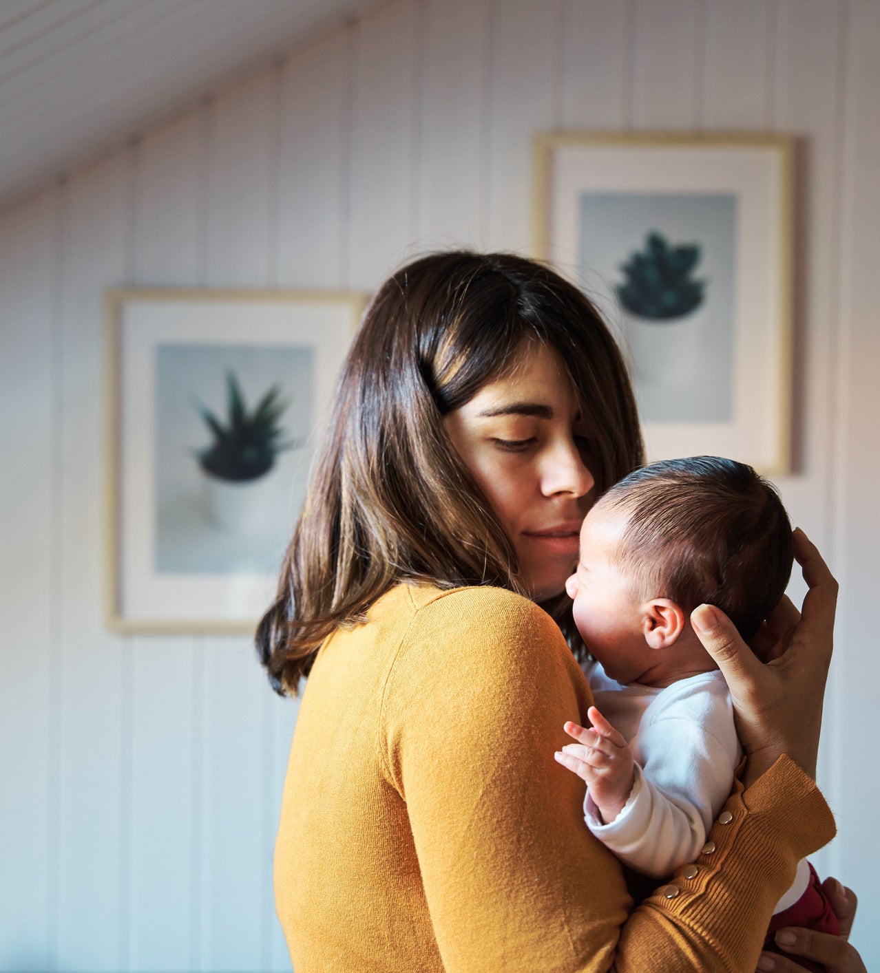 Woman holding baby