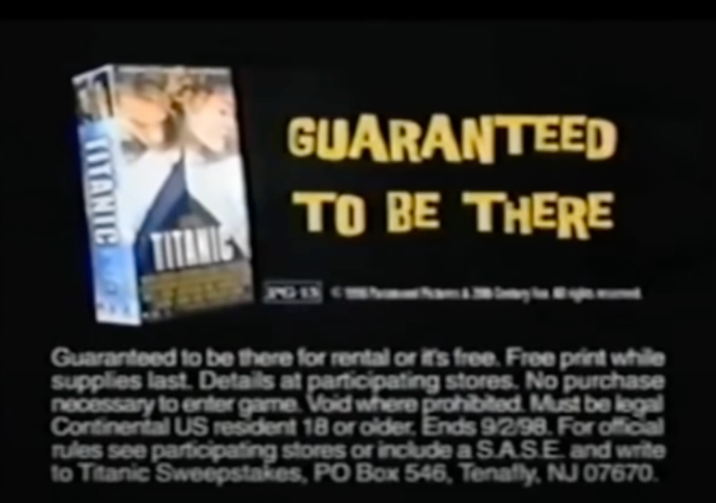 Blockbuster Video&#x27;s &quot;Guaranteed to be there&quot; ad