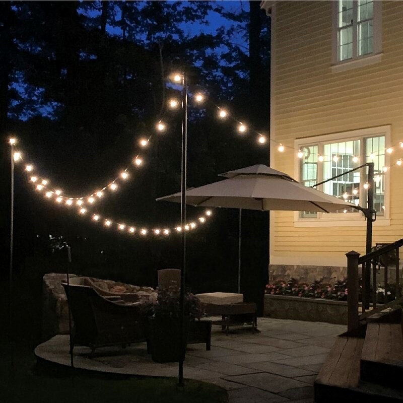 the lights on a patio