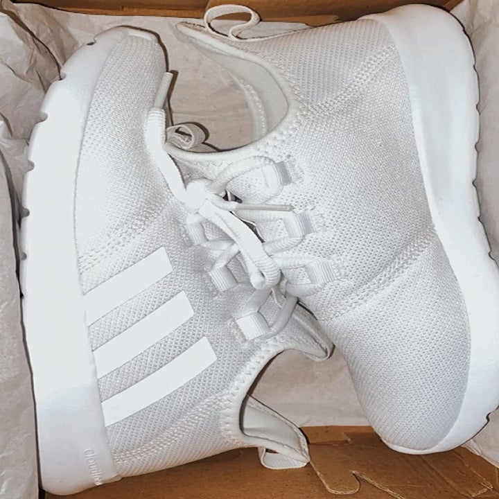 reviewer photo of the white sneakers