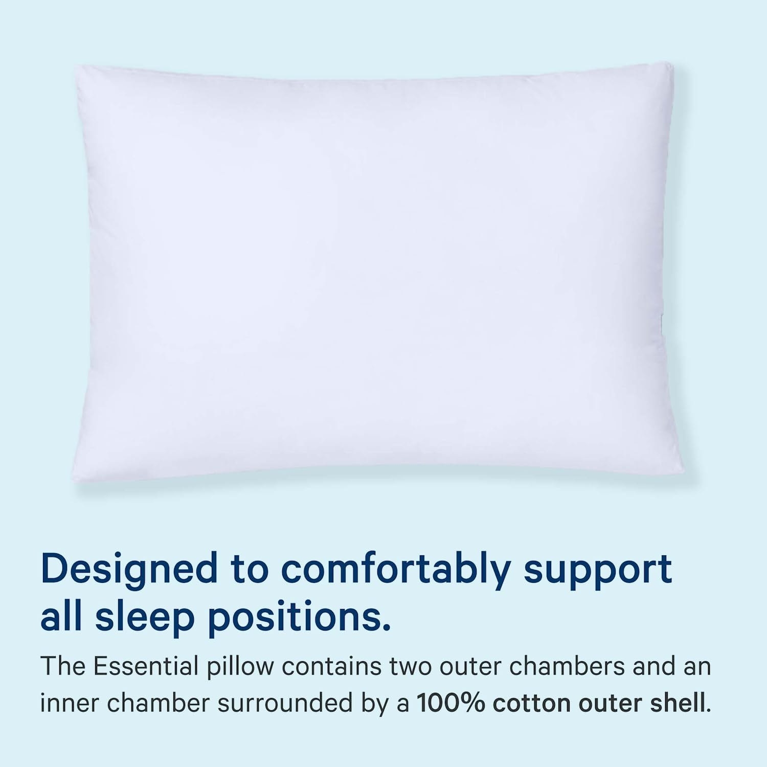 The pillow, which is designed to comfortably support all sleep positions
