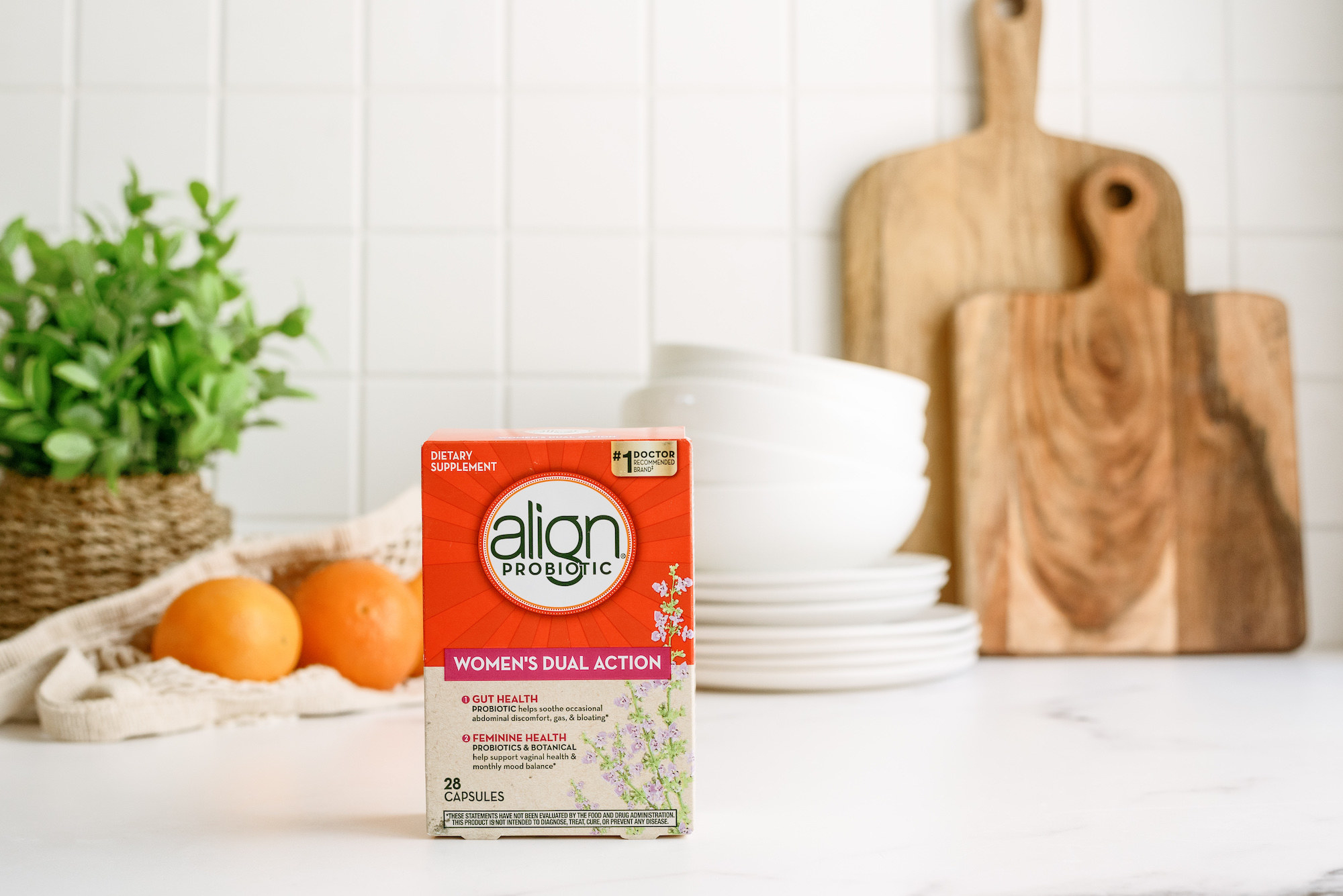 Box of Align Probiotic sitting on kitchen counter