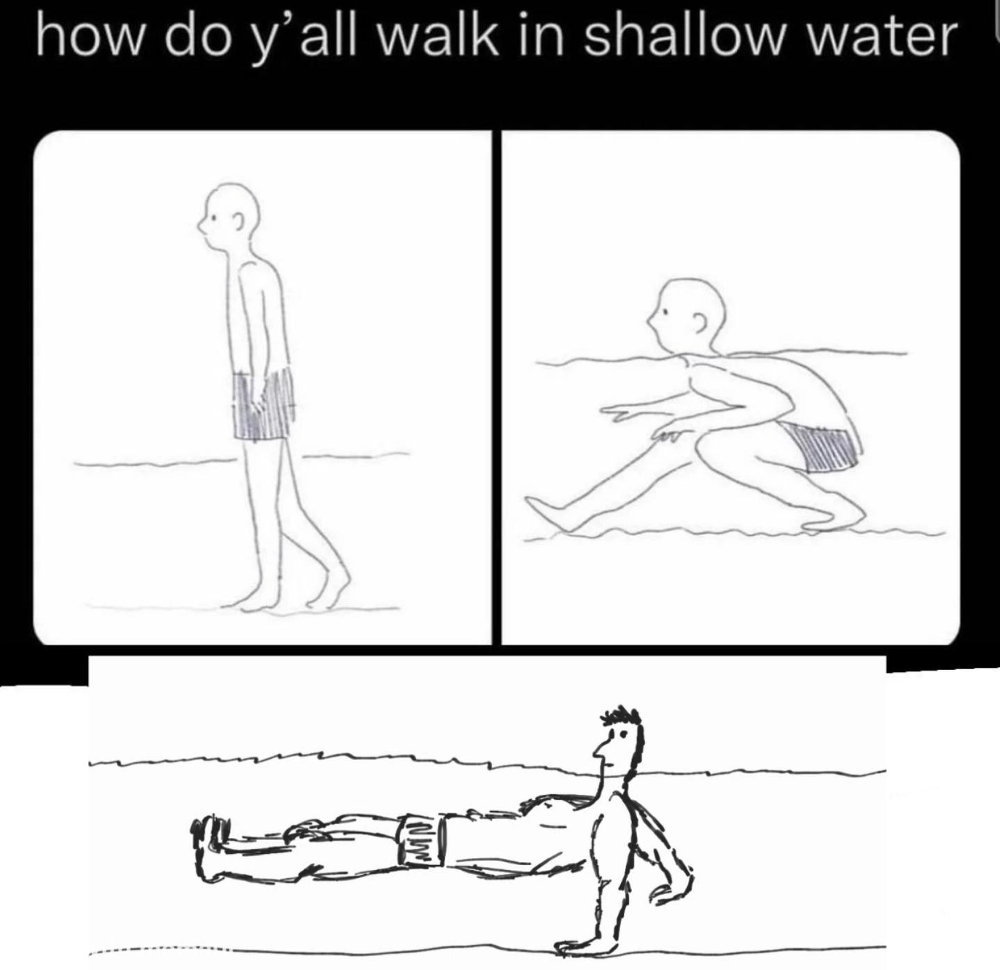 three ways to walk in water