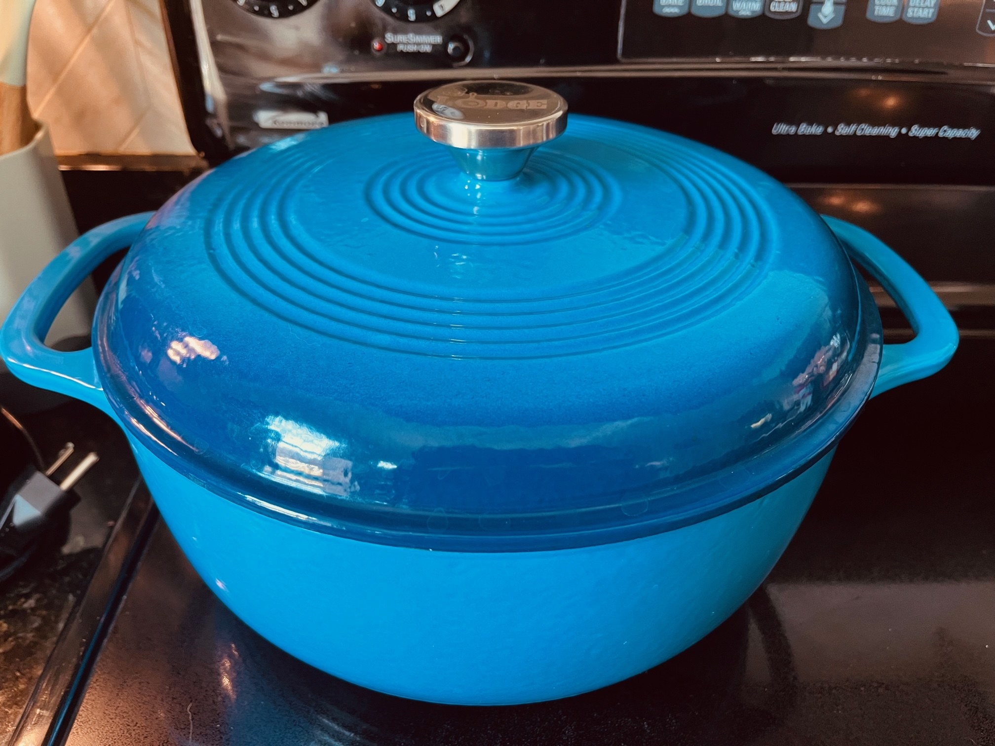 Author&#x27;s photo of the Dutch oven in the color Blue