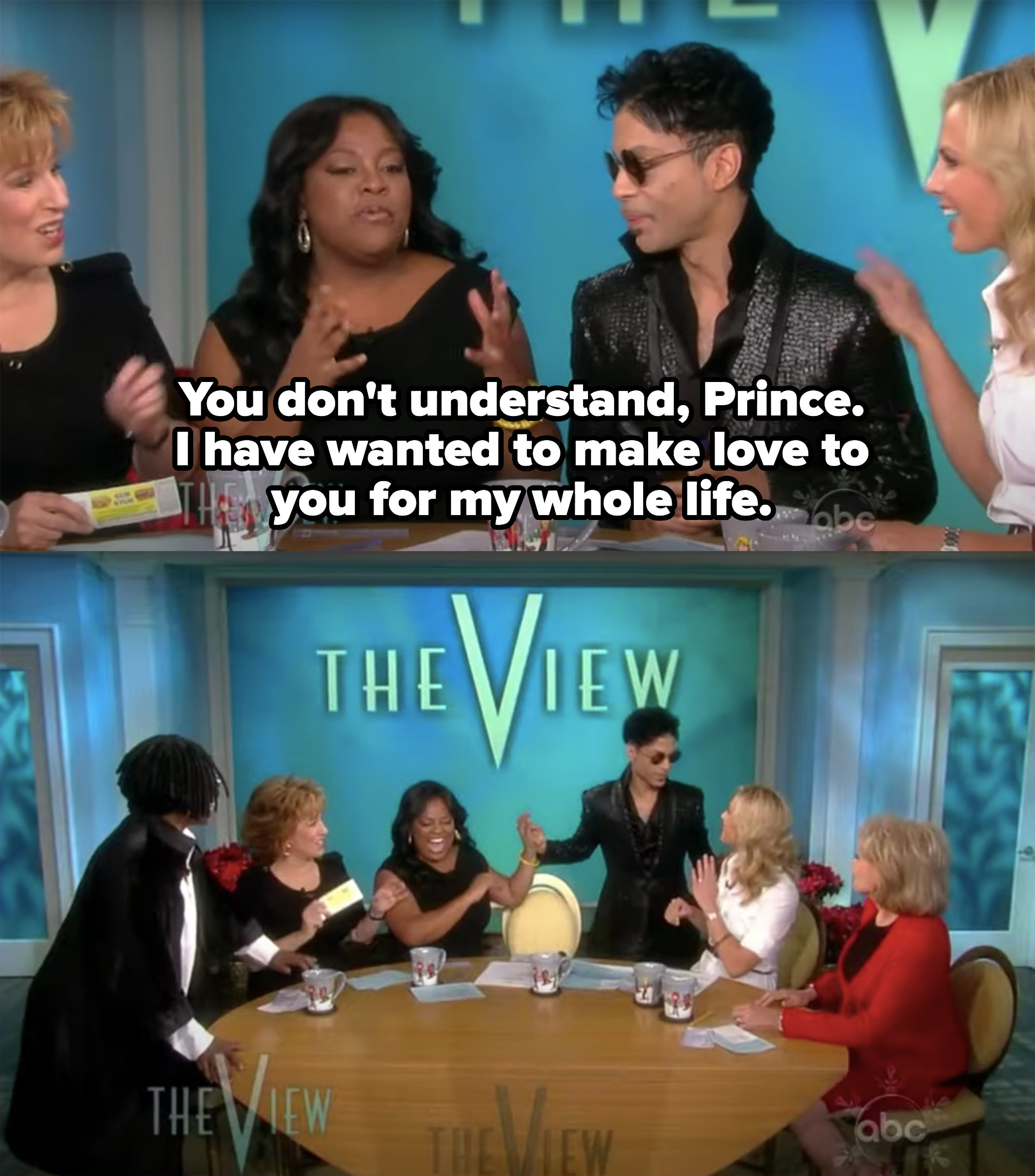 Prince getting up to leave during &quot;The View&quot;
