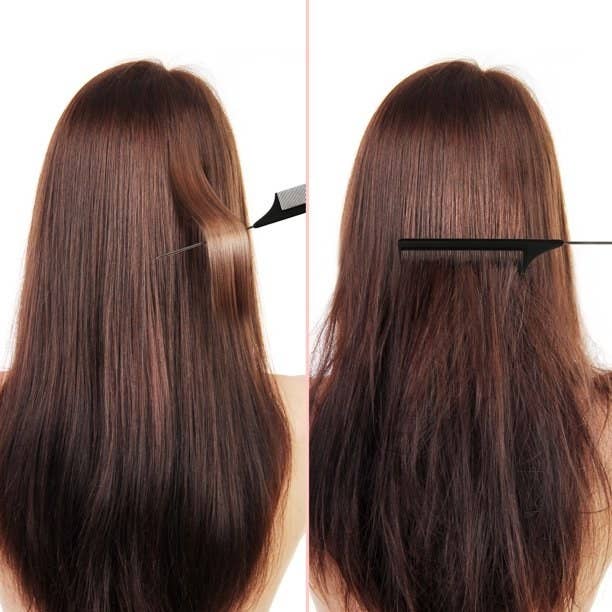 model using the comb