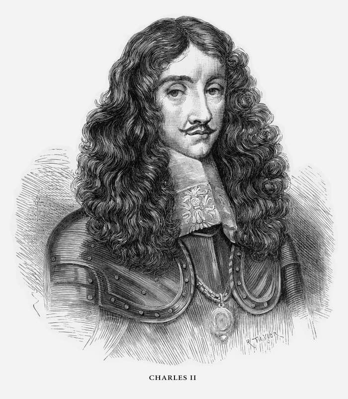A drawing of Charles the second
