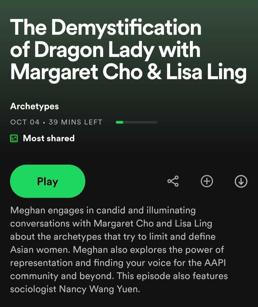 episode page of Archetypes on Spotify
