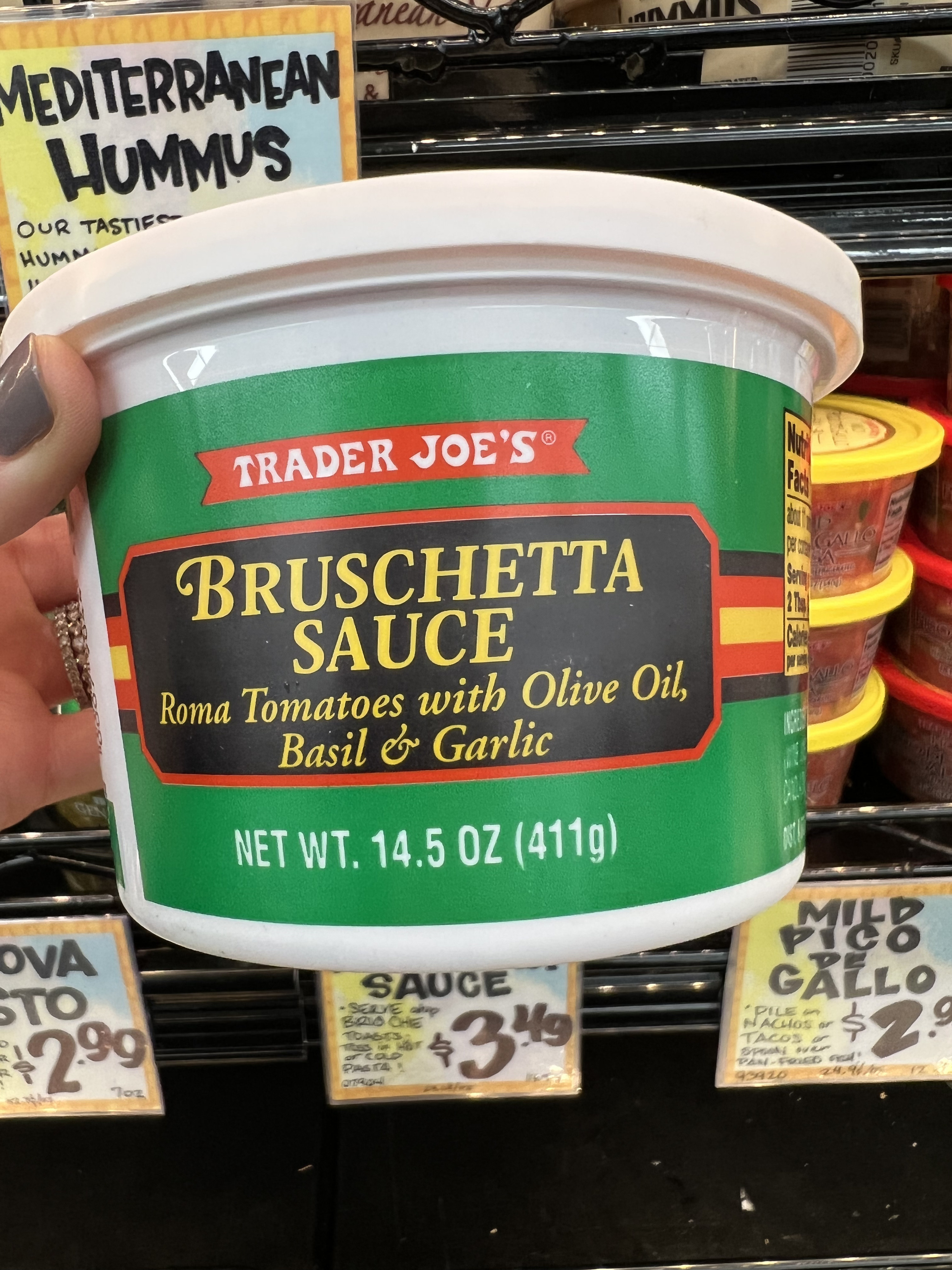 A container of Bruschetta Sauce.