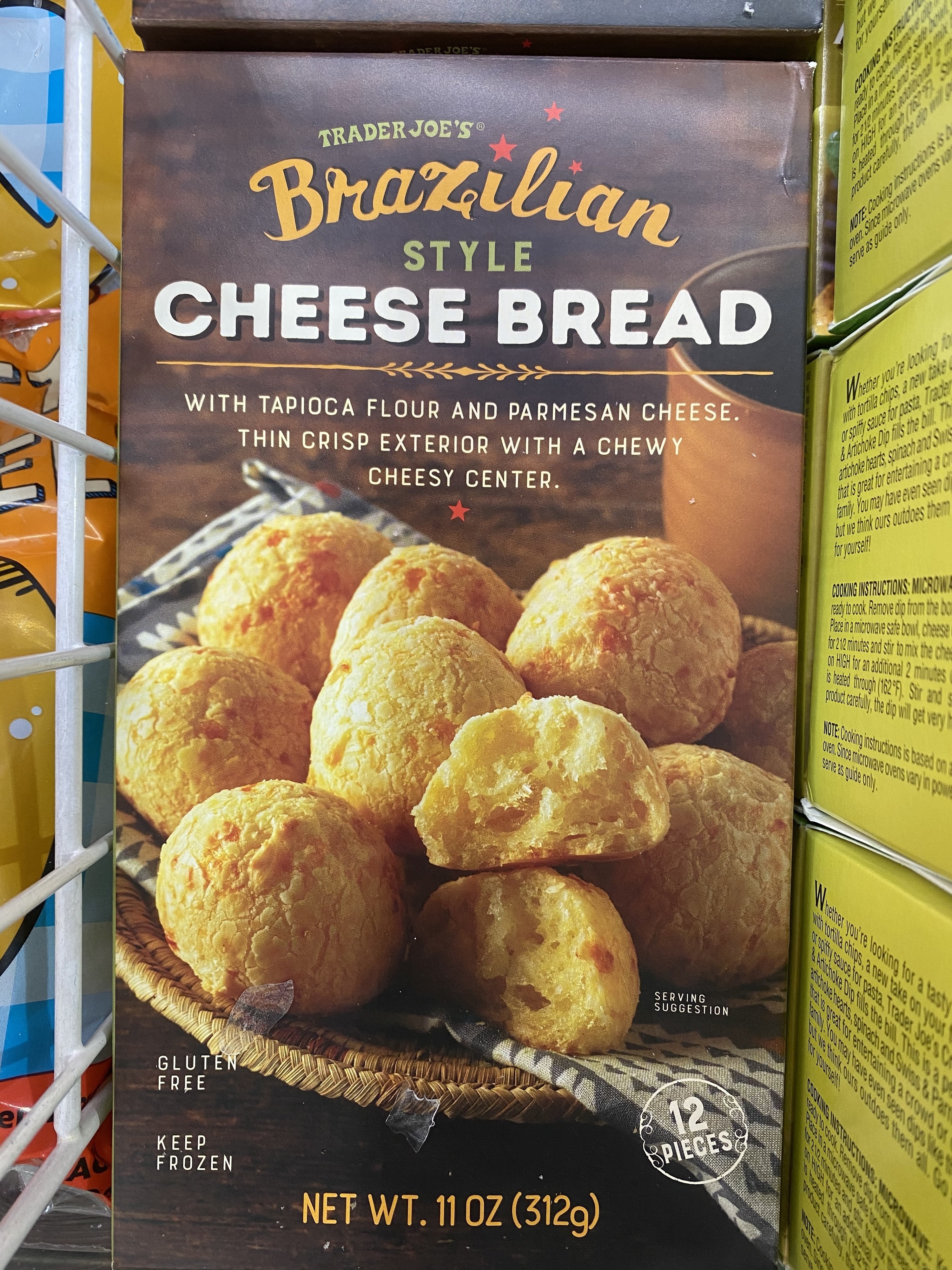 A box of Brazilian Style Cheese Bread.