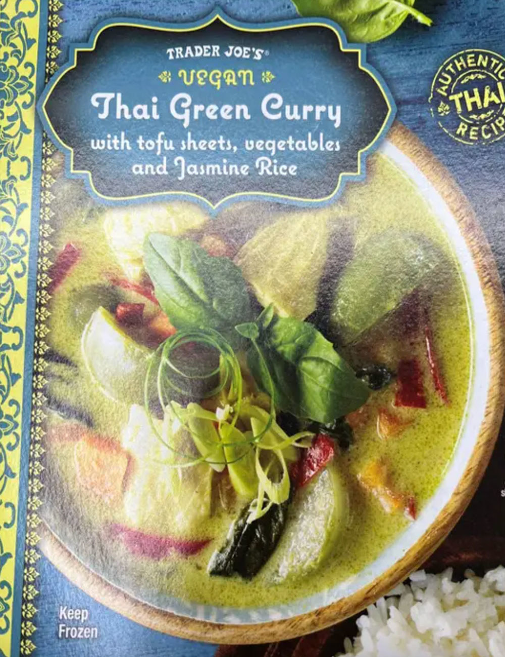 A box of Vegan Thai Green Curry.
