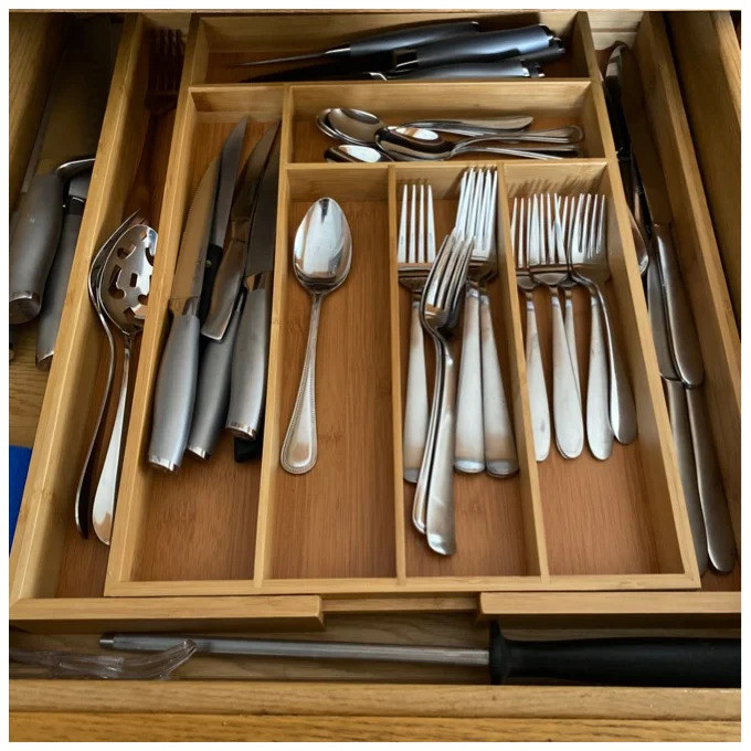 A review photo of the utensil drawer