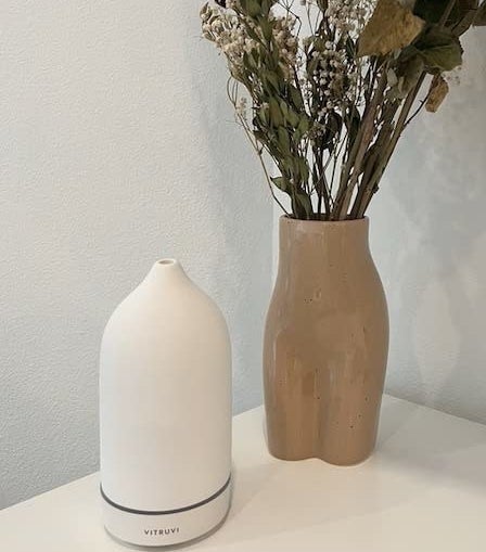 Reviewer image of cream-colored diffuser