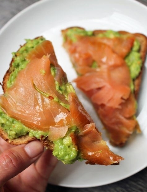 Nova salmon on avocado toast.