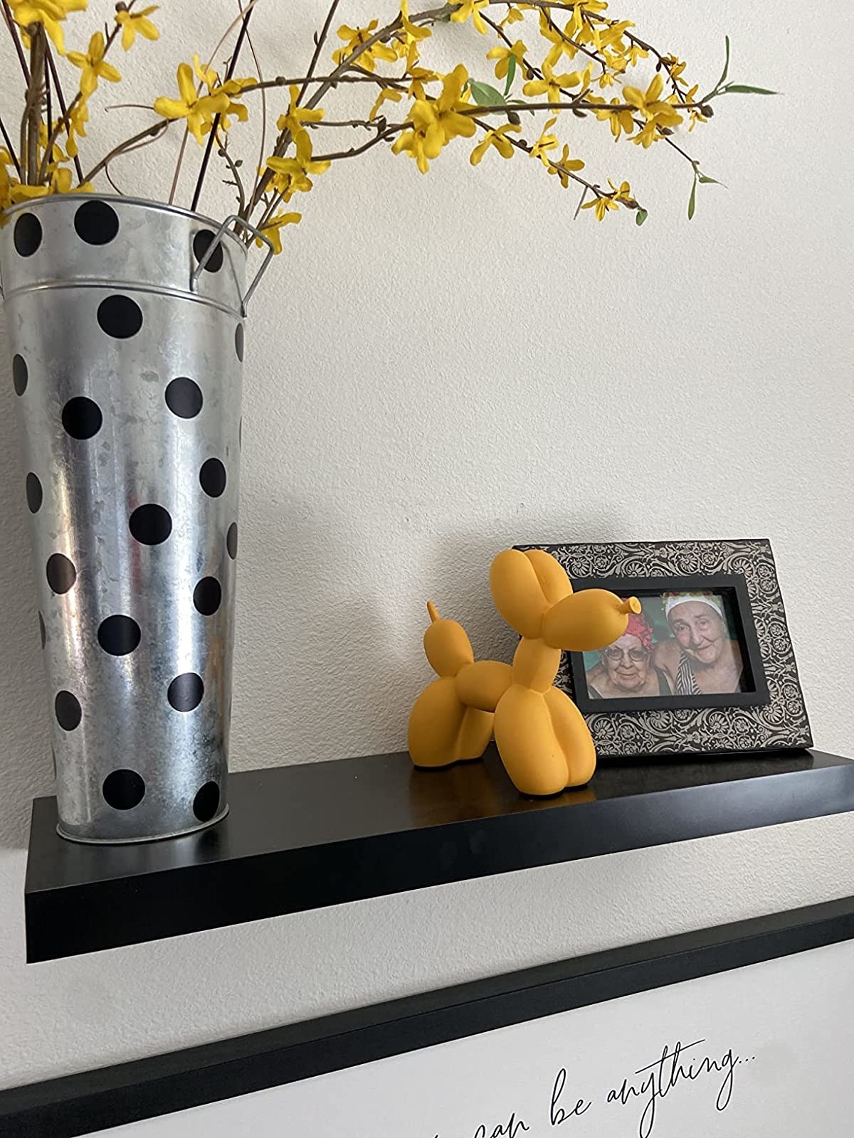 Reviewer&#x27;s balloon dog is shown on a shelf