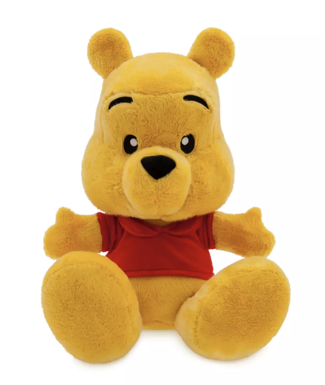 A Winnie the Pooh plush with large feet