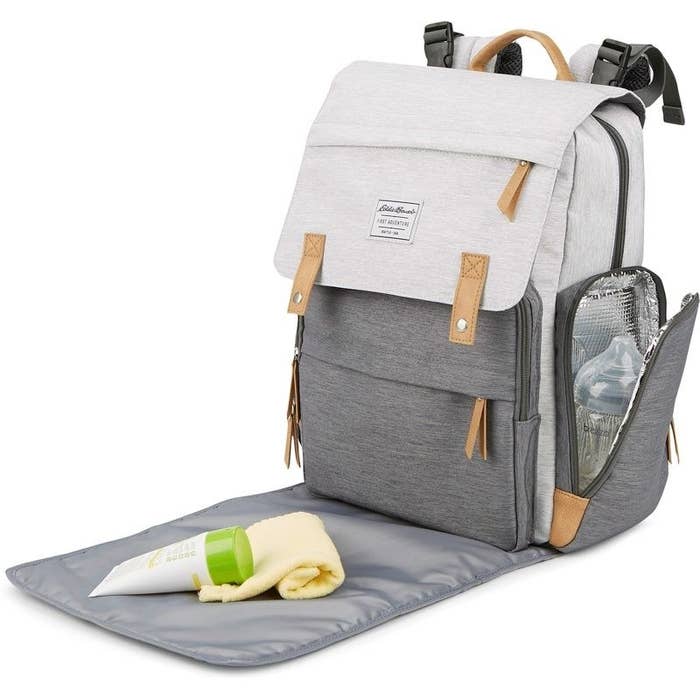 the backpack with its included changing pad