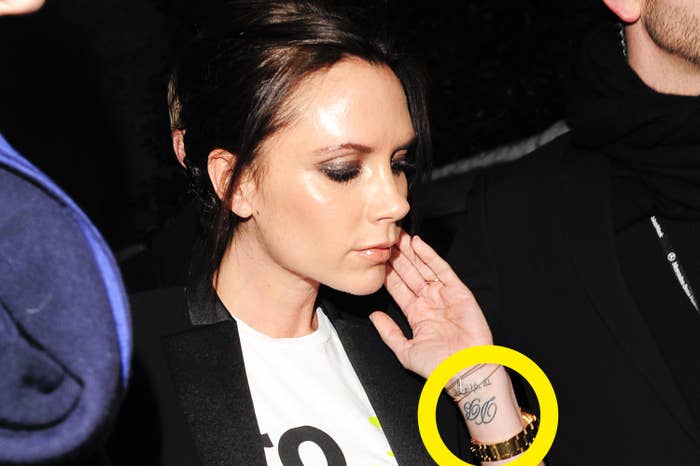 A closeup of Victoria showing the tattoo on her wrist with the tattoo circled
