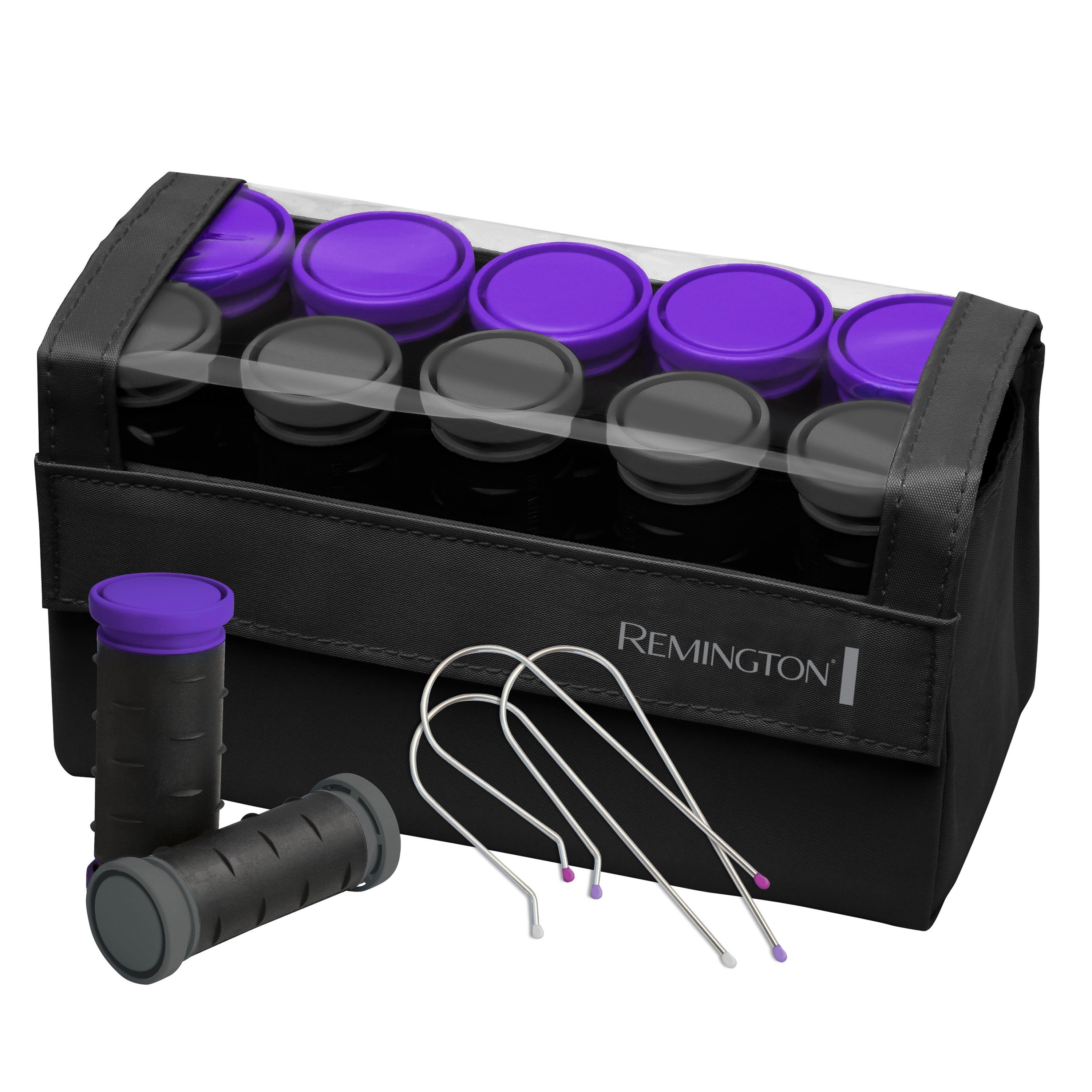 the black and purple hot rollers