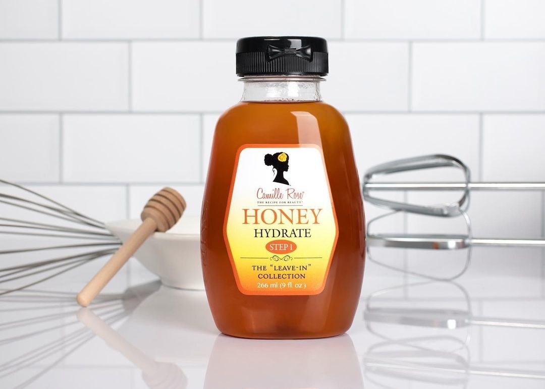 the bottle of honey hydrate leave in