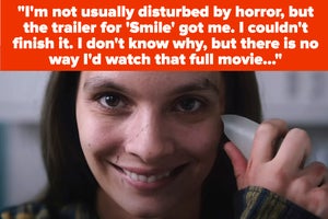 The Grudge and The Strangers with text reading "I literally stood up, left the cinema, and have never watched it again"