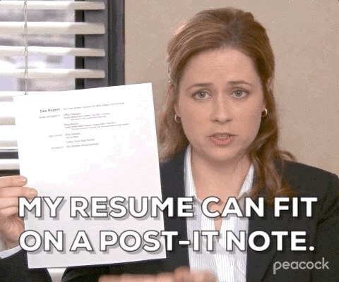 my resume can fit on a post it note