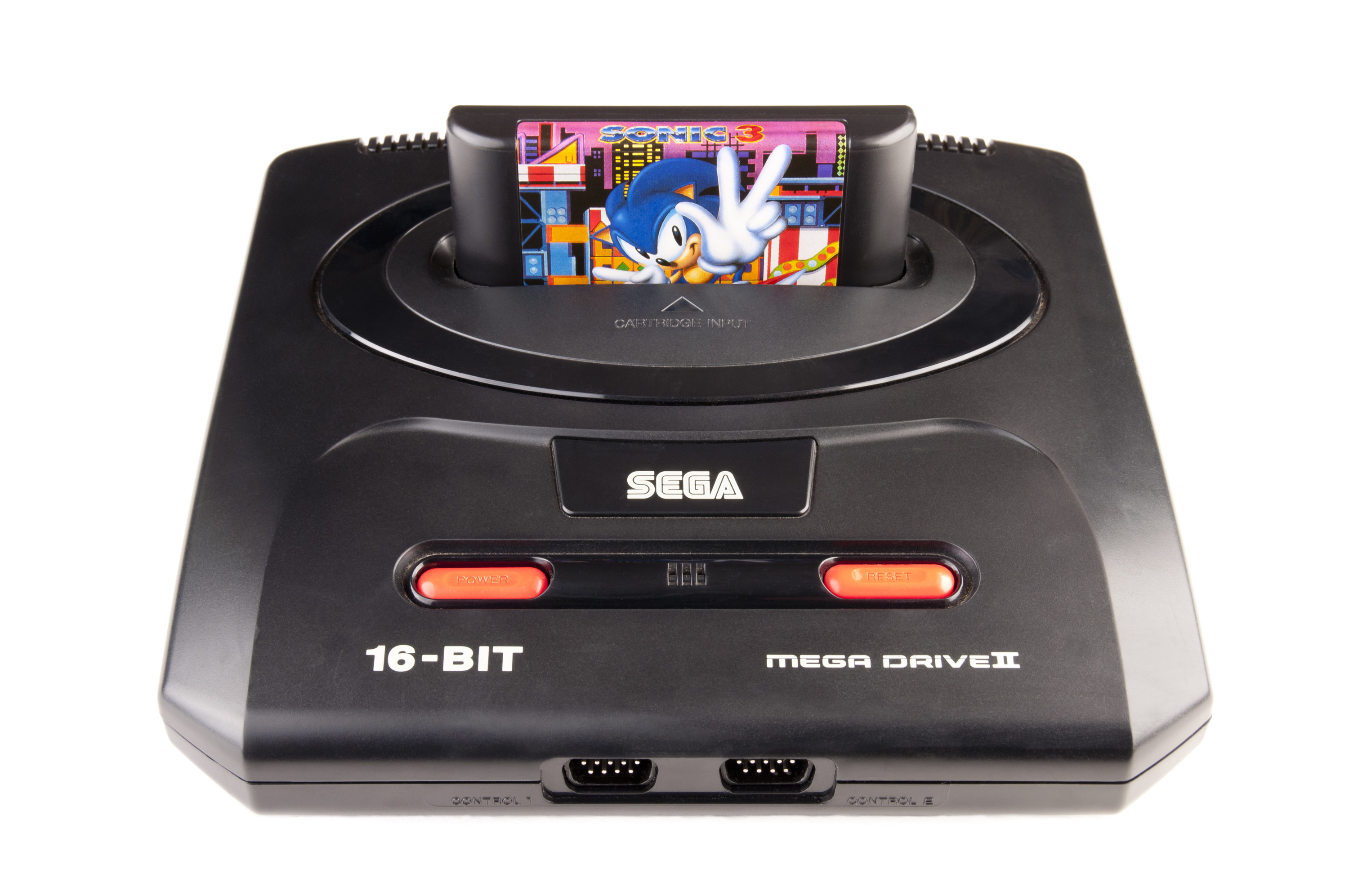 sega with a sonic game cartridge in it